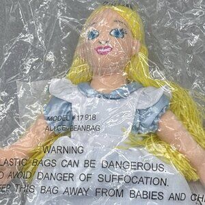 Alice In Wonderland The Disney Store Bean Bag 10" Stuffed Toy Plush